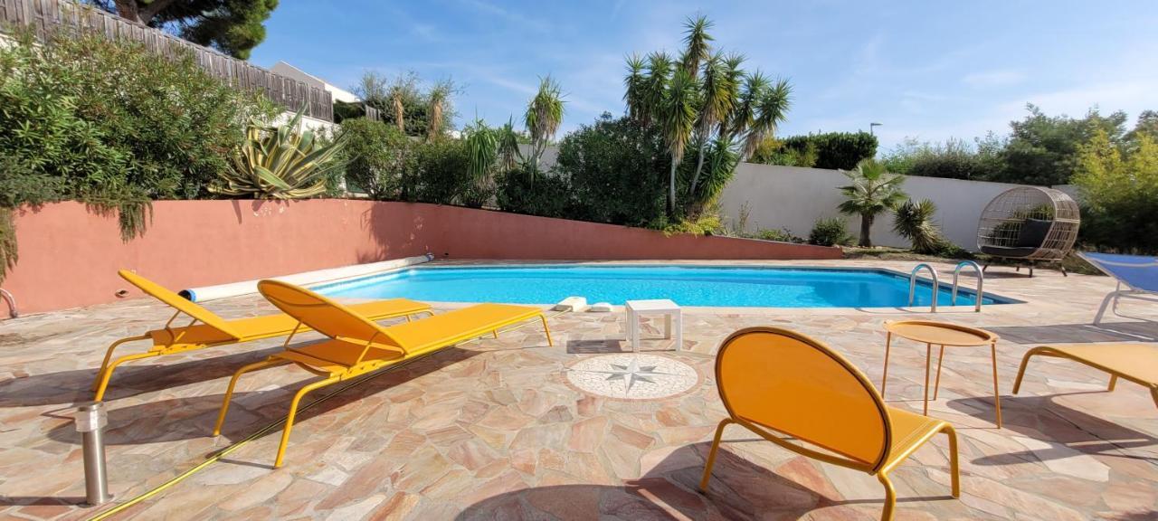 La Garonnette-Plage Villa Palm' Issambres 6-7 Personnes, Clim, Avec Piscine, Jardin Et Parking Prives מראה חיצוני תמונה